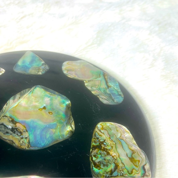 Vintage Plympton’s Genuine Abalone Shell Resin Hotplate Trivet - Picture 4 of 5